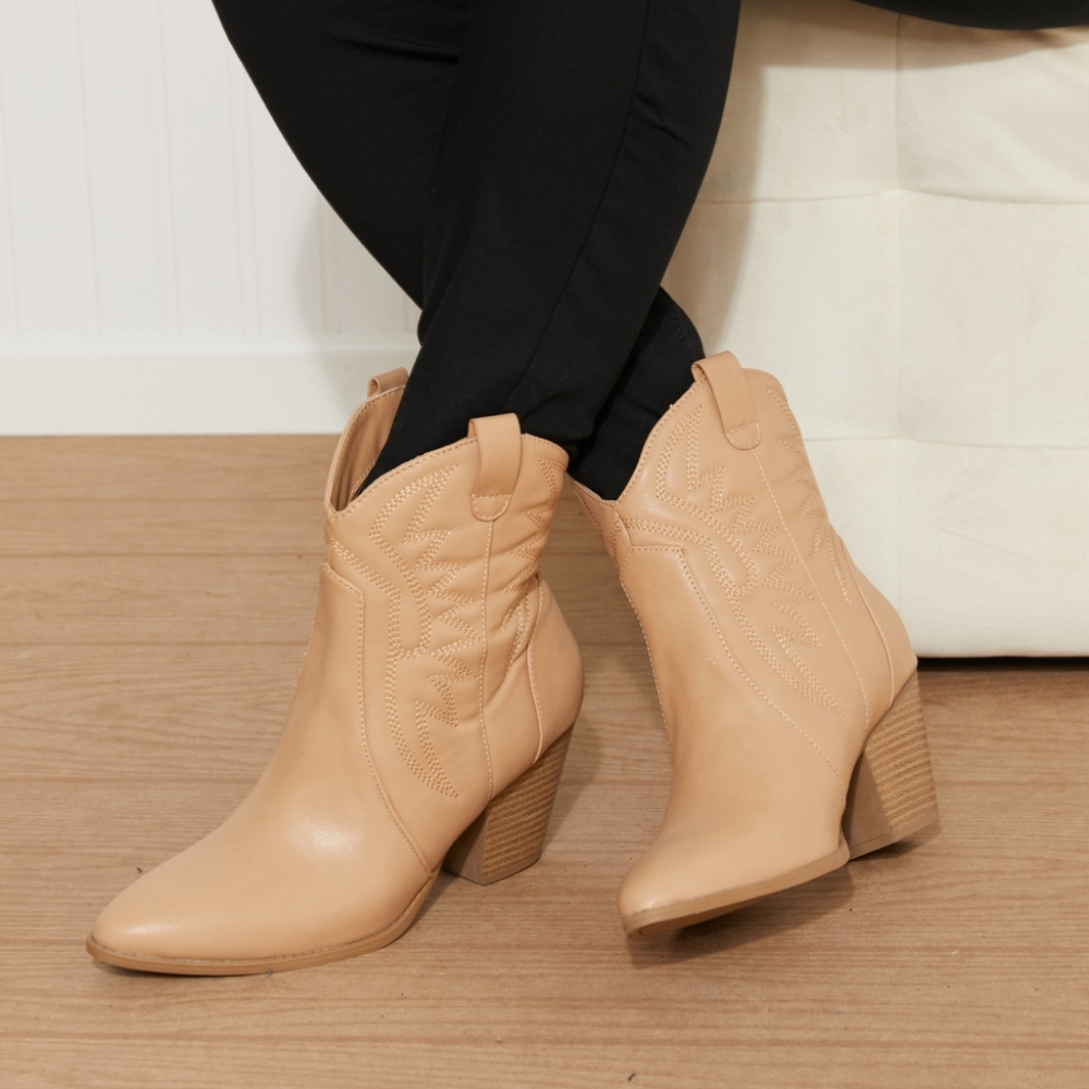 East Lion Corp Texas Trip Embroidered Cowboy Booties in Toffee - Picture 6 of 7